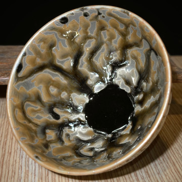 詹賜華｜華翔龍窯｜110cc 金茶樹束口盞 ZSH010