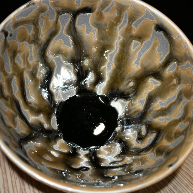 詹賜華｜華翔龍窯｜110cc 金茶樹束口盞 ZSH010