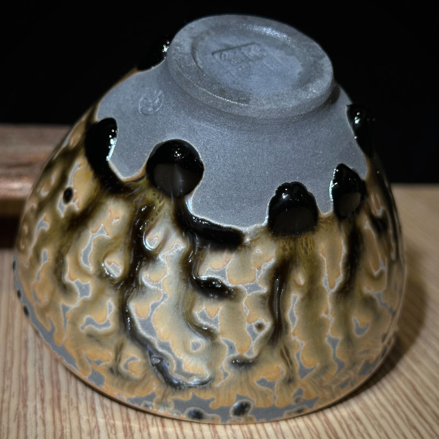 詹賜華｜華翔龍窯｜110cc 金茶樹束口盞 ZSH010
