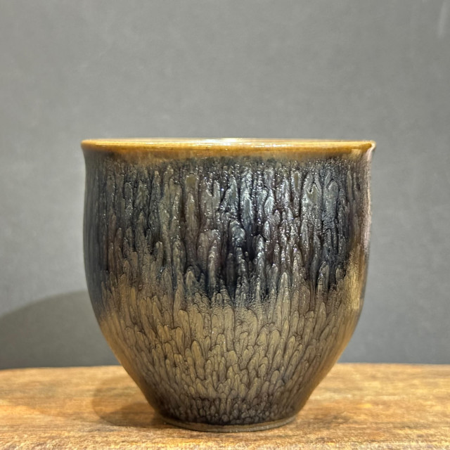 建盞百花｜65cc 全包釉小手握盞 手拉胚