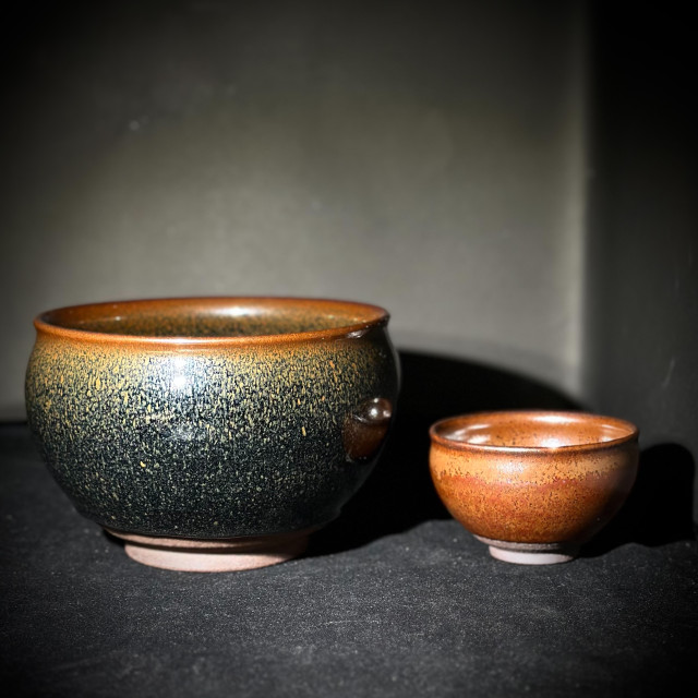 嚴柳忠｜樂盞堂｜典藏 青鷓鴣束口大茶洗 YLZ014