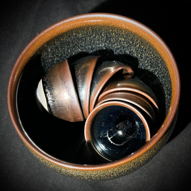 嚴柳忠｜樂盞堂｜典藏 青鷓鴣束口大茶洗 YLZ014