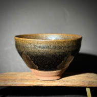 嚴柳忠｜樂盞堂｜銀藍鷓鴣斑束口盞 YLZ019