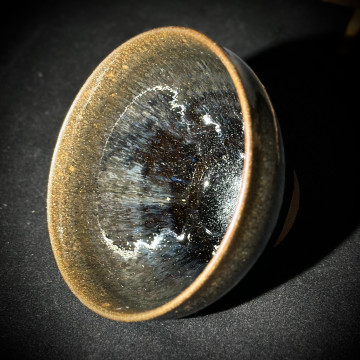 嚴柳忠｜樂盞堂｜銀藍鷓鴣斑束口盞 YLZ019