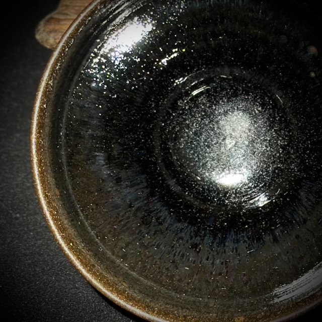 嚴柳忠｜樂盞堂｜銀藍鷓鴣斑束口盞 YLZ019