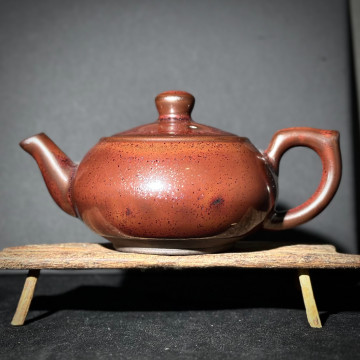 俞彩珍｜柴窯建盞壺杯組｜260cc 柿紅銀霜合歡壺 FCJ013