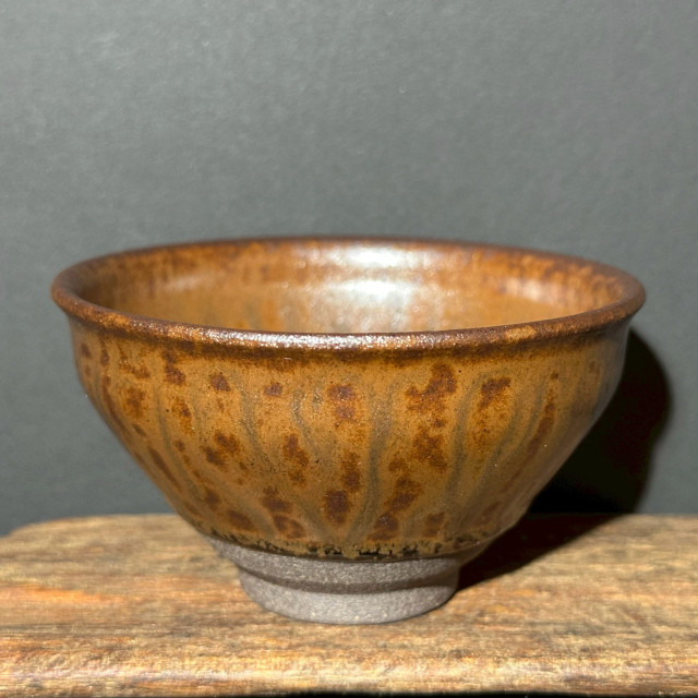 徐偉｜昔瑤龍窯｜柿紅珊瑚斑束口盞 SW032