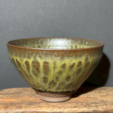 嚴柳忠｜樂盞堂｜茶末珊瑚斑束口盞 YLZ067