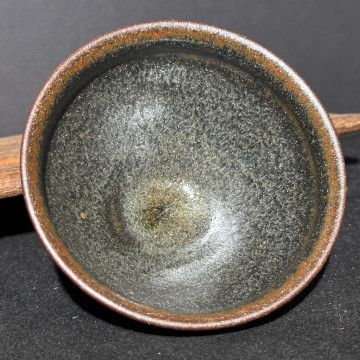 嚴柳忠｜樂盞堂｜灰貝芝麻滴束口盞 YLZ086