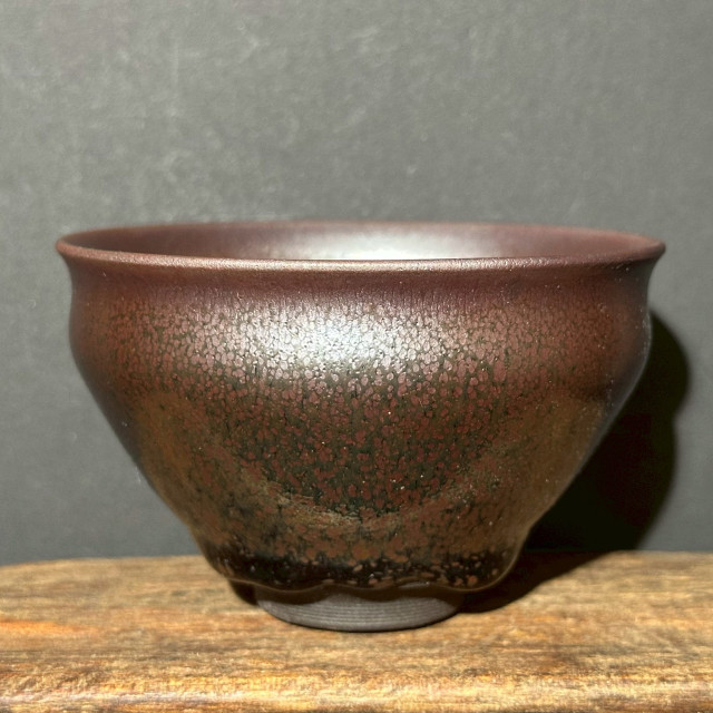 葉福生｜江南一葉盞｜鐵鏽鷓鴣斑束口盞 YFS033