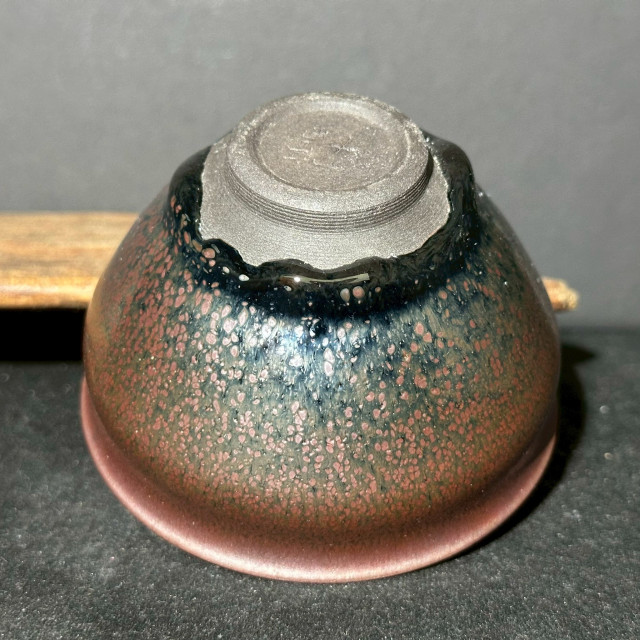 葉福生｜江南一葉盞｜鐵鏽鷓鴣斑束口盞 YFS033