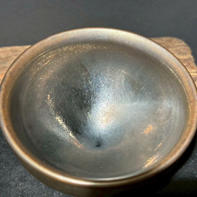 葉福生｜江南一葉盞｜火燎彩衣銀光束口盞 YFS035