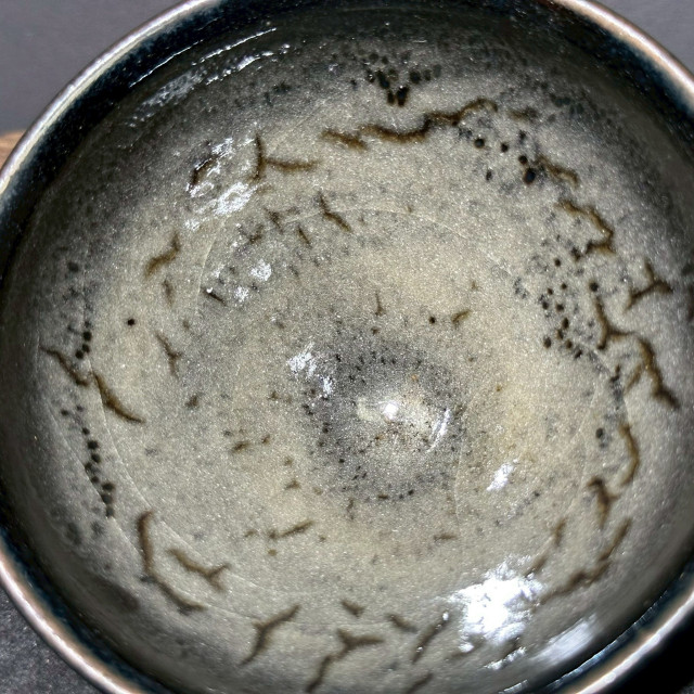 周文波｜福煜堂｜窯變灰貝芝麻斑束口盞 ZWB021