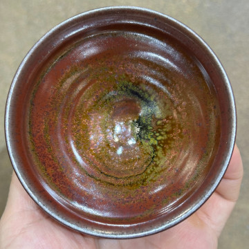 徐偉｜昔瑤龍窯｜鐵鏽綠鷓鴣斑束口盞 SW061