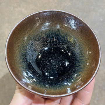 徐偉｜昔瑤龍窯｜黑釉青兔毫斂口盞 SW062