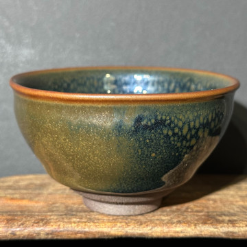 周文波｜福煜堂｜藍光鷓鴣斑束口盞 ZWB024