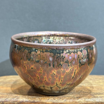 建盞彩金油滴｜90cc 全包釉將軍盞 手拉胚