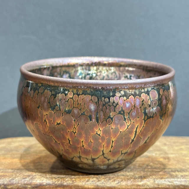 建盞彩金油滴｜90cc 全包釉將軍盞 手拉胚