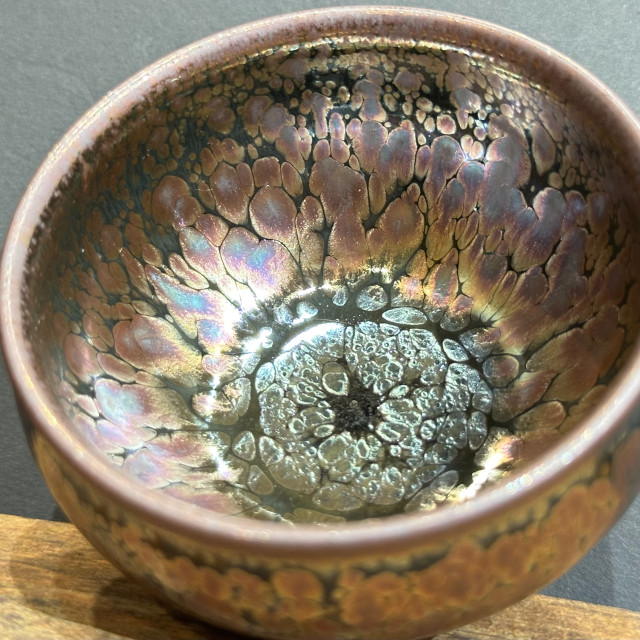 建盞彩金油滴｜90cc 全包釉將軍盞 手拉胚