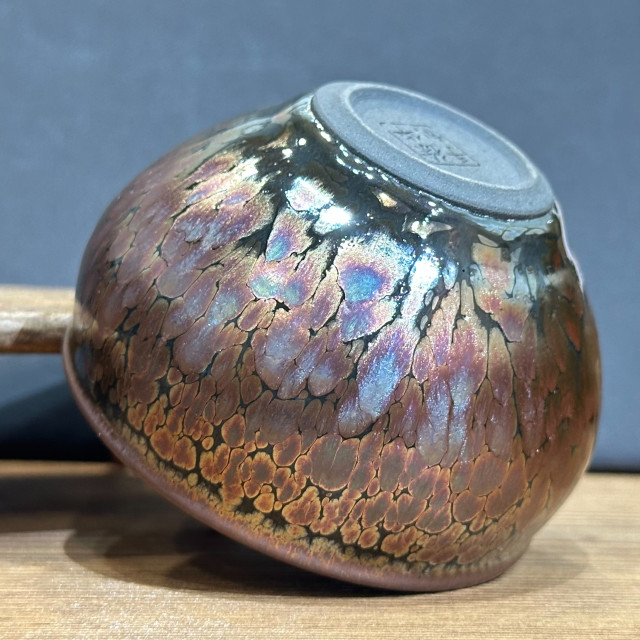 建盞彩金油滴｜90cc 全包釉將軍盞 手拉胚