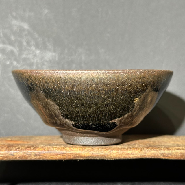 張震濤｜挹陶齋｜茶末銀毫斂口盞 鈣化晶花 ZZT020