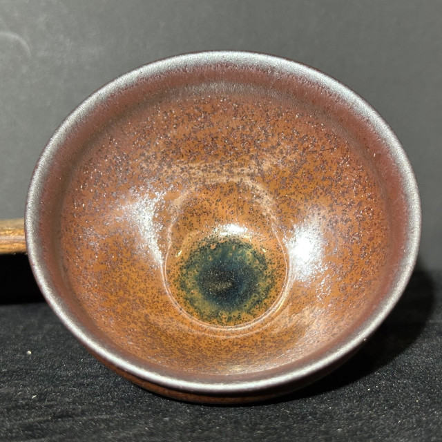 張震濤｜挹陶齋｜柿紅銀霜束口盞 ZZT029