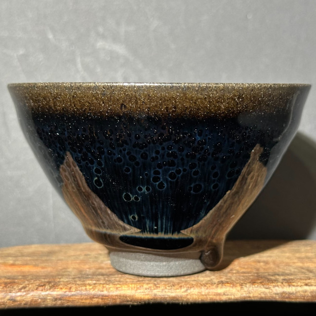 劉子龍｜高鐵超薄胎 曜變束口盞 LZL001