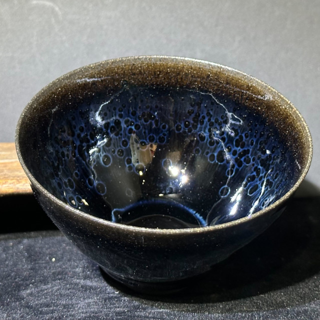 劉子龍｜高鐵超薄胎 曜變束口盞 LZL001