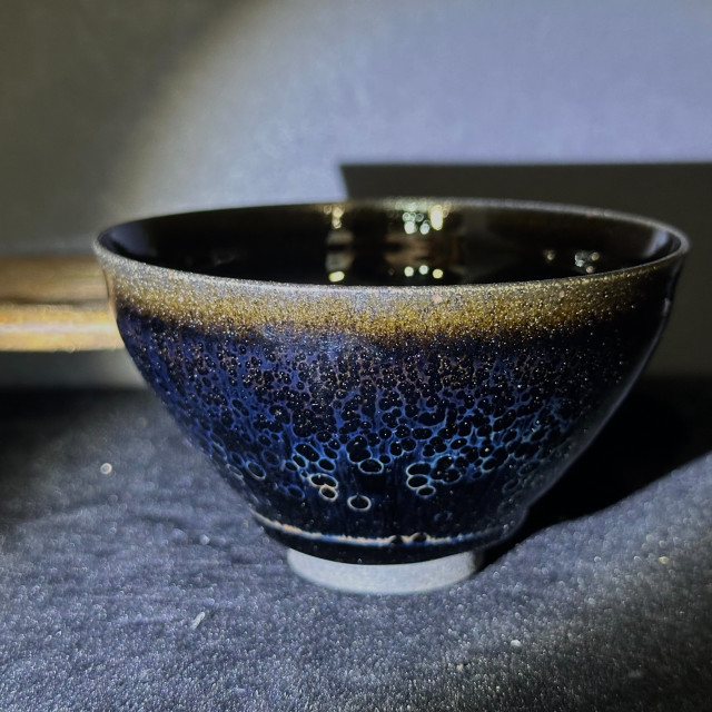 劉子龍｜高鐵超薄胎 曜變束口盞 LZL002