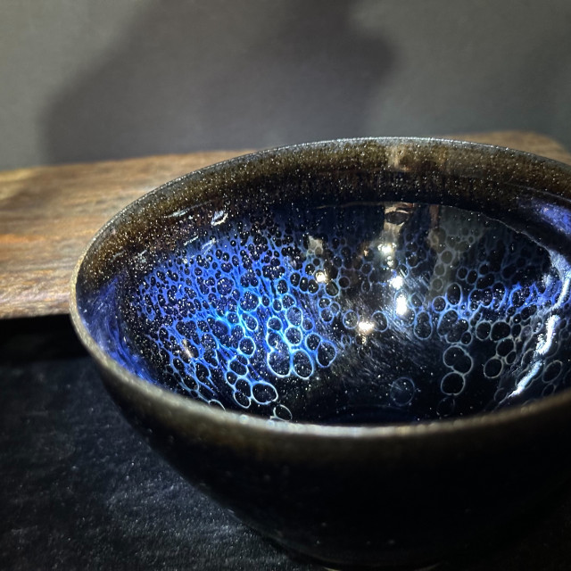 劉子龍｜高鐵超薄胎 曜變束口盞 LZL002