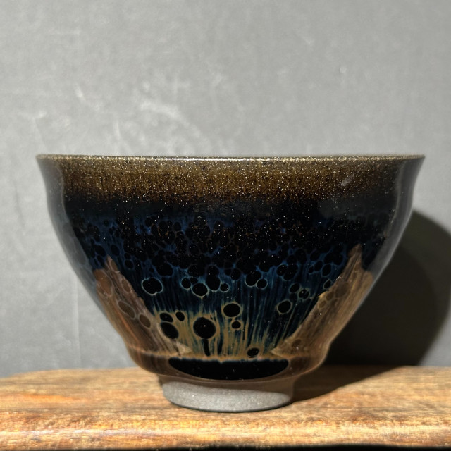 劉子龍｜高鐵超薄胎 曜變束口盞 LZL003