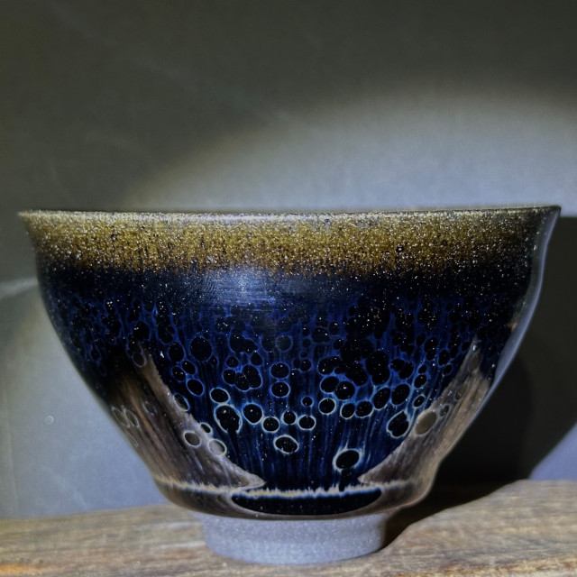 劉子龍｜高鐵超薄胎 曜變束口盞 LZL003