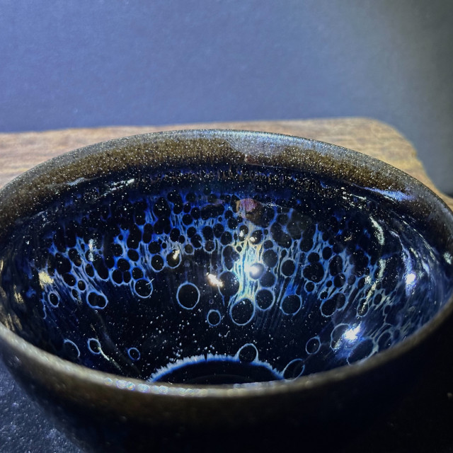 劉子龍｜高鐵超薄胎 曜變束口盞 LZL003