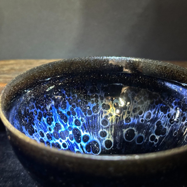 劉子龍｜高鐵超薄胎 曜變束口盞 LZL003