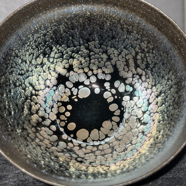 劉子龍｜高鐵超薄胎 漸變七彩滴束口盞 LZL004