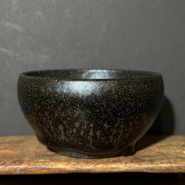 張建華｜南浦窯｜110cc 積碳位 黑底銀斑斂口缽缽盞 ZJH005