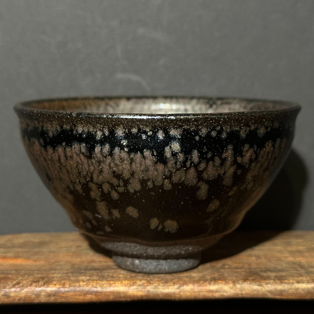 張建華｜南浦窯｜110cc 粉金油滴束口盞 ZJH007
