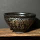 張建華｜南浦窯｜110cc 積碳位 黑底銀斑束口盞 ZJH015