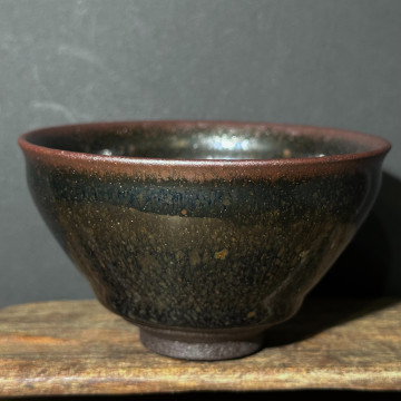 徐偉｜昔瑤龍窯｜120cc 黑釉鷓鴣斑束口盞 SW076