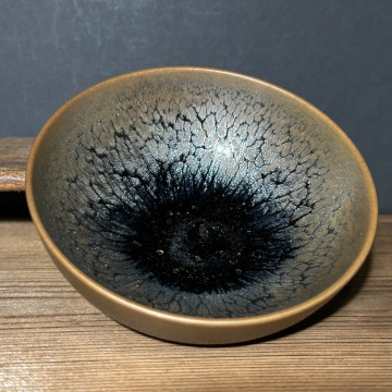 葉福生｜江南一葉盞｜100cc 銀鷓鴣斑斂口盞 YFS047