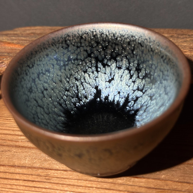 【父親節禮物推薦】《建盞二才銀油滴手工蓋碗》 贈 《同系列茶盞》