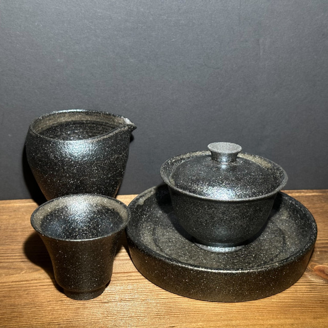 【父親節禮物推薦】建盞三才手工元寶蓋碗｜灰貝全包釉系列