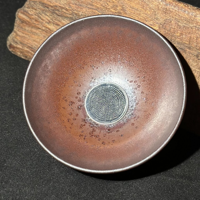 龍窯柴燒｜柿紅釉濾網 LYLW004