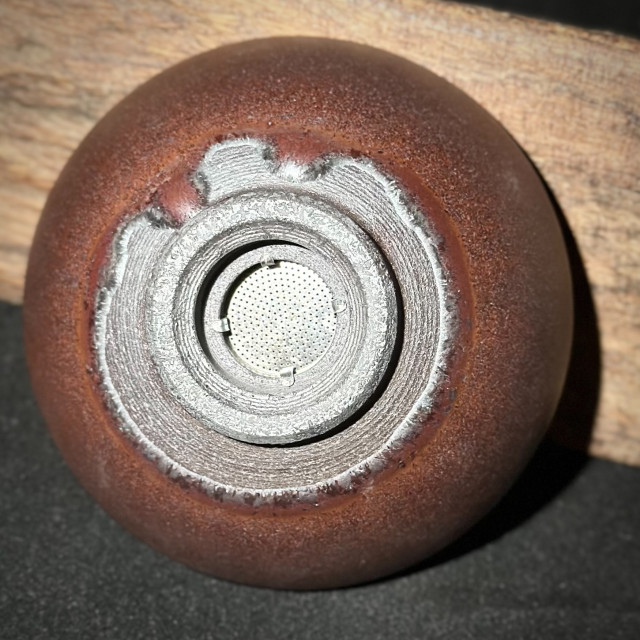 龍窯柴燒｜柿紅釉濾網 LYLW004